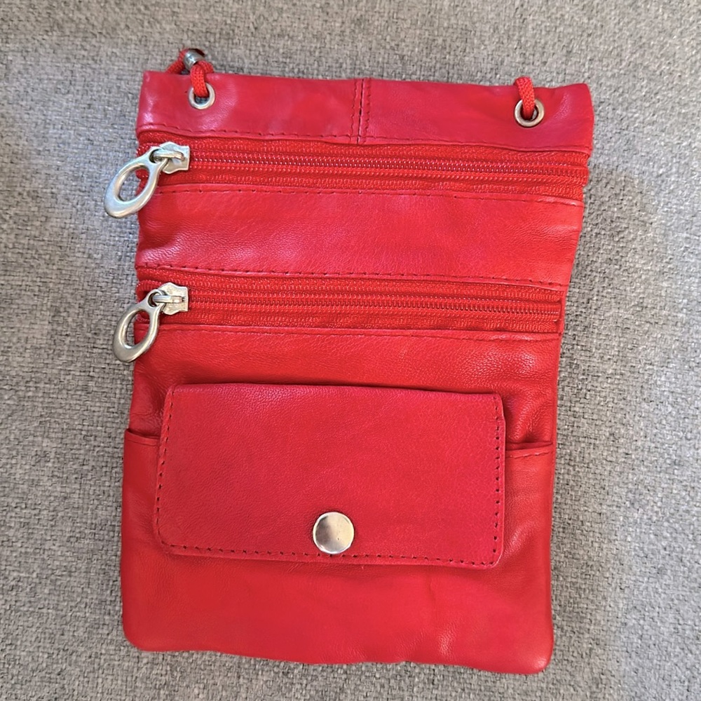 Red Soft Leather Crossbody